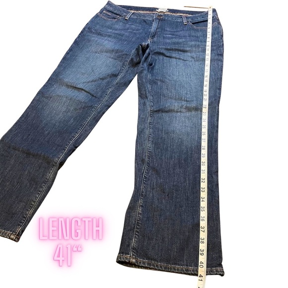 L.L. Bean Favorite Fit Women’s 16 Petite plaid lined blue jeans PRELOVED - Picture 6 of 13